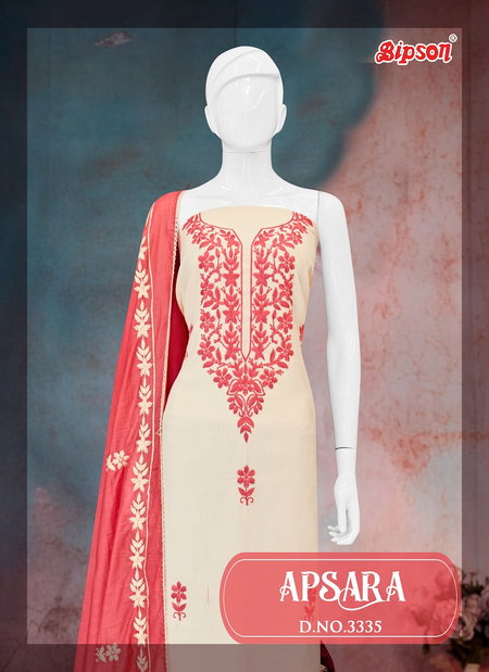 Apsara 3335 A To D By Bipson Pure Roman Silk Dyed With Embroidery Work Top Bottom With Dupatta Bulk Orders In India